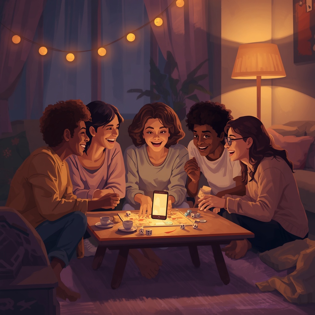 Family playing together with Ludiko